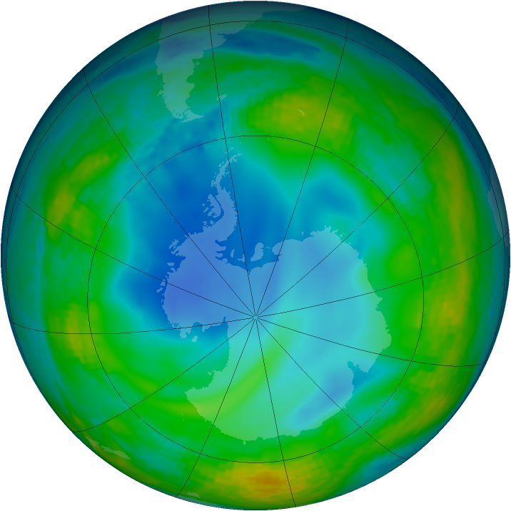 Antarctic ozone map for 12 June 1994